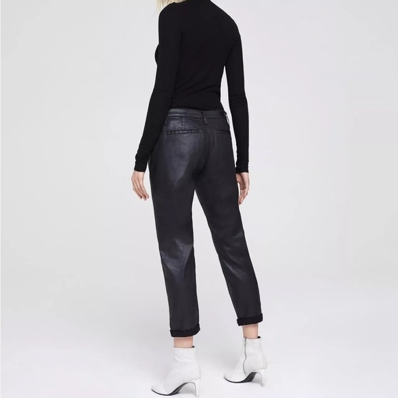 AG Adriano Goldschmied Caden Leatherette Tailored Trousers Black Pant Sz 24 - Picture 16 of 16